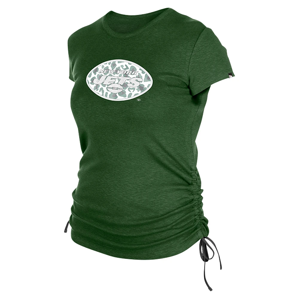 T-shirt froncé sur le côté des New York Jets Era pour femme vert