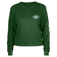 T-shirt court thermique à manches longues New Era vert York Jets pour femme