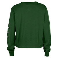 Women's New Era  Green York Jets Thermal Crop Long Sleeve T-Shirt