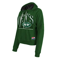 Sweat à capuche boxy New Era vert chiné pour femme des York Jets