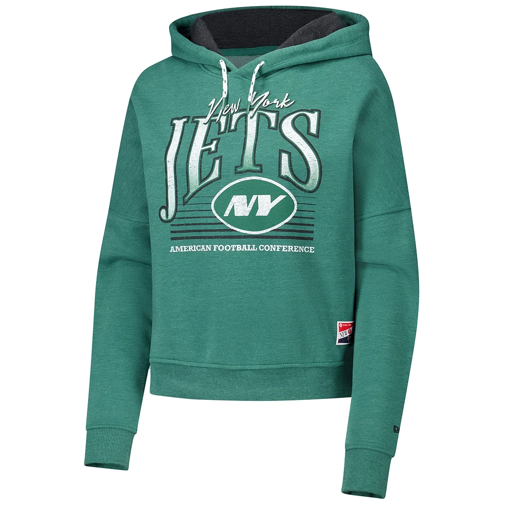 Sweat à capuche boxy New Era vert chiné pour femme des York Jets