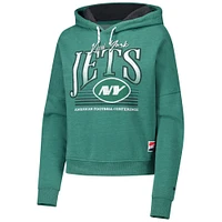 Women's New Era Heather Green York Jets Boxy Pullover Hoodie