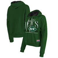 Sweat à capuche boxy New Era vert chiné pour femme des York Jets