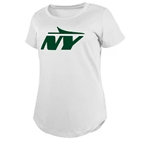 T-shirt New Era blanc avec logo York Jets NY pour femme