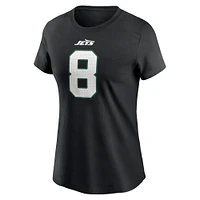 T-shirt noir avec nom et numéro des Jets de New York Nike Aaron Rodgers pour femme