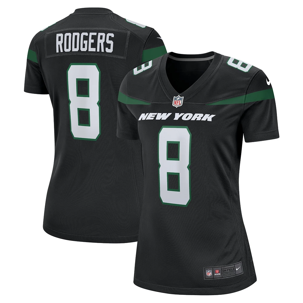 Maillot de joueur Nike Aaron Rodgers pour femme, noir, New York Jets