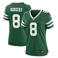 Maillot de match Nike Aaron Rodgers Legacy vert New York Jets pour femme