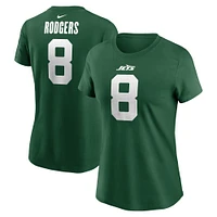 T-shirt avec nom et numéro Nike Aaron Rodgers Legacy Green New York Jets pour femme