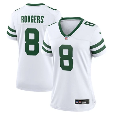 Maillot de match Nike Aaron Rodgers Legacy des New York Jets pour femme, blanc