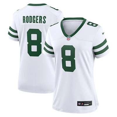 Maillot de match Nike Aaron Rodgers Legacy des New York Jets pour femme, blanc