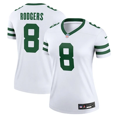 Haut de performance Nike Aaron Rodgers Legacy pour femme, blanc, légende des New York Jets