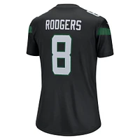 Maillot de joueur légende alternative des Jets New York Nike Aaron Rodgers Stealth noir pour femme