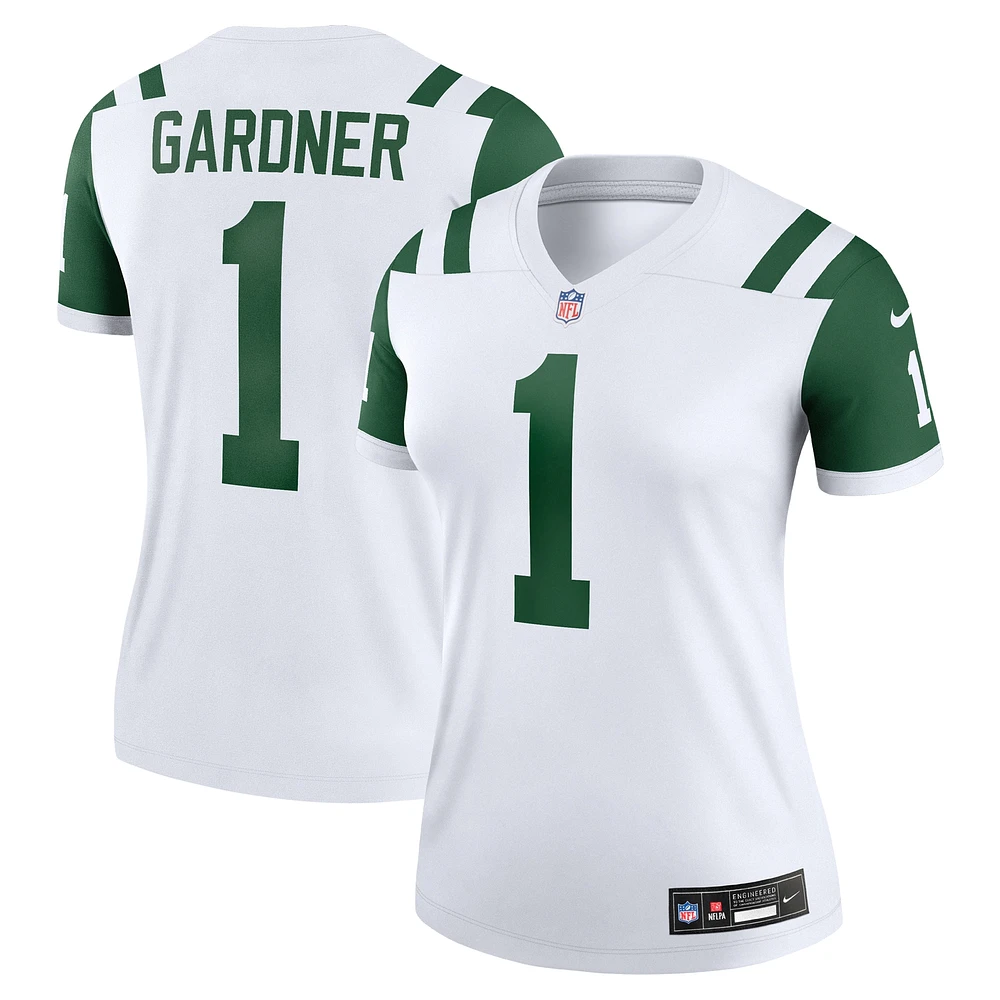 Haut de performance Nike Ahmad Sauce Gardner Classic Alternate pour femme, blanc, New York Jets Legend Player