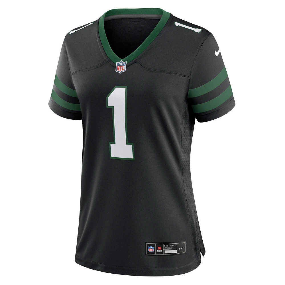 Maillot de jeu alternatif Nike Ahmad Sauce Gardner Legacy pour femmes, noir, New York Jets