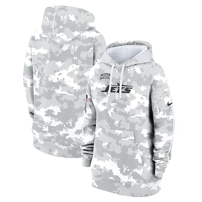 Sweat à capuche surdimensionné en polaire Nike Arctic Camo New York Jets 2024 Salute To Service Club pour femme