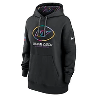 Women's Nike Black New York Jets NFL Crucial Catch Club Pullover Hoodie