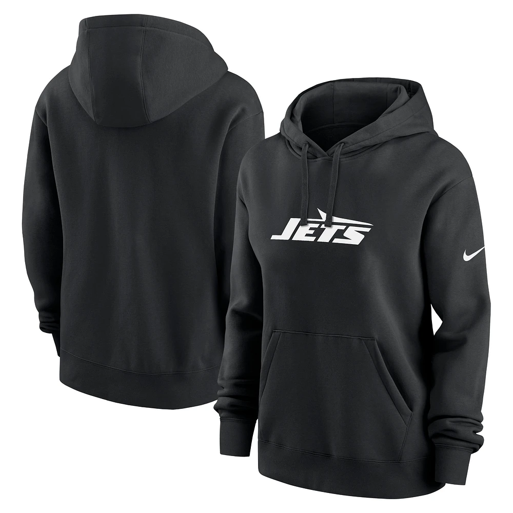 Women's Nike Black New York Jets Club Fleece Pullover Hoodie