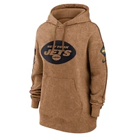 Women's Nike  Brown New York Jets Salute To Service Pullover Hoodie