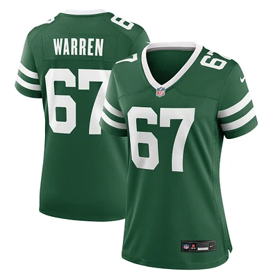 Maillot de match Nike Carter Warren Legacy Green New York Jets pour femme