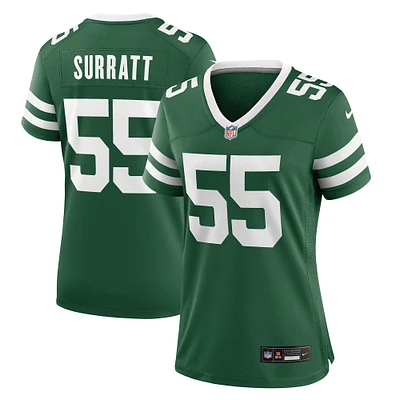 Maillot de match Nike Chazz Surratt Legacy Green New York Jets pour femme