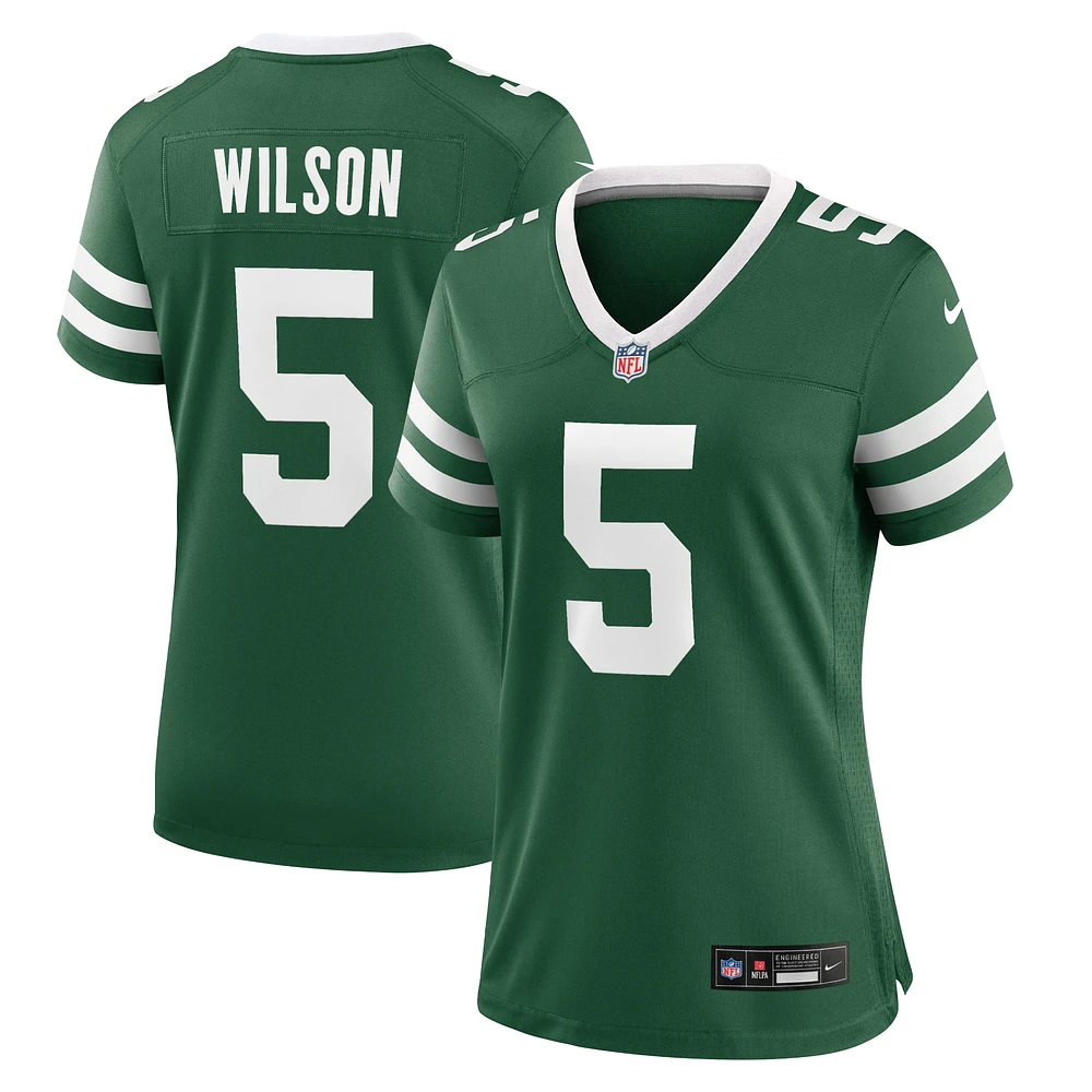 Maillot de match Nike Garrett Wilson Legacy vert New York Jets pour femme