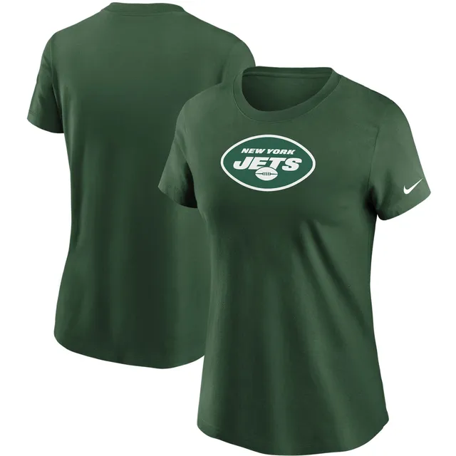 47 New York Jets Women's Green Indio Vintage Tubular Cropped Washed Long  Sleeve T-Shirt