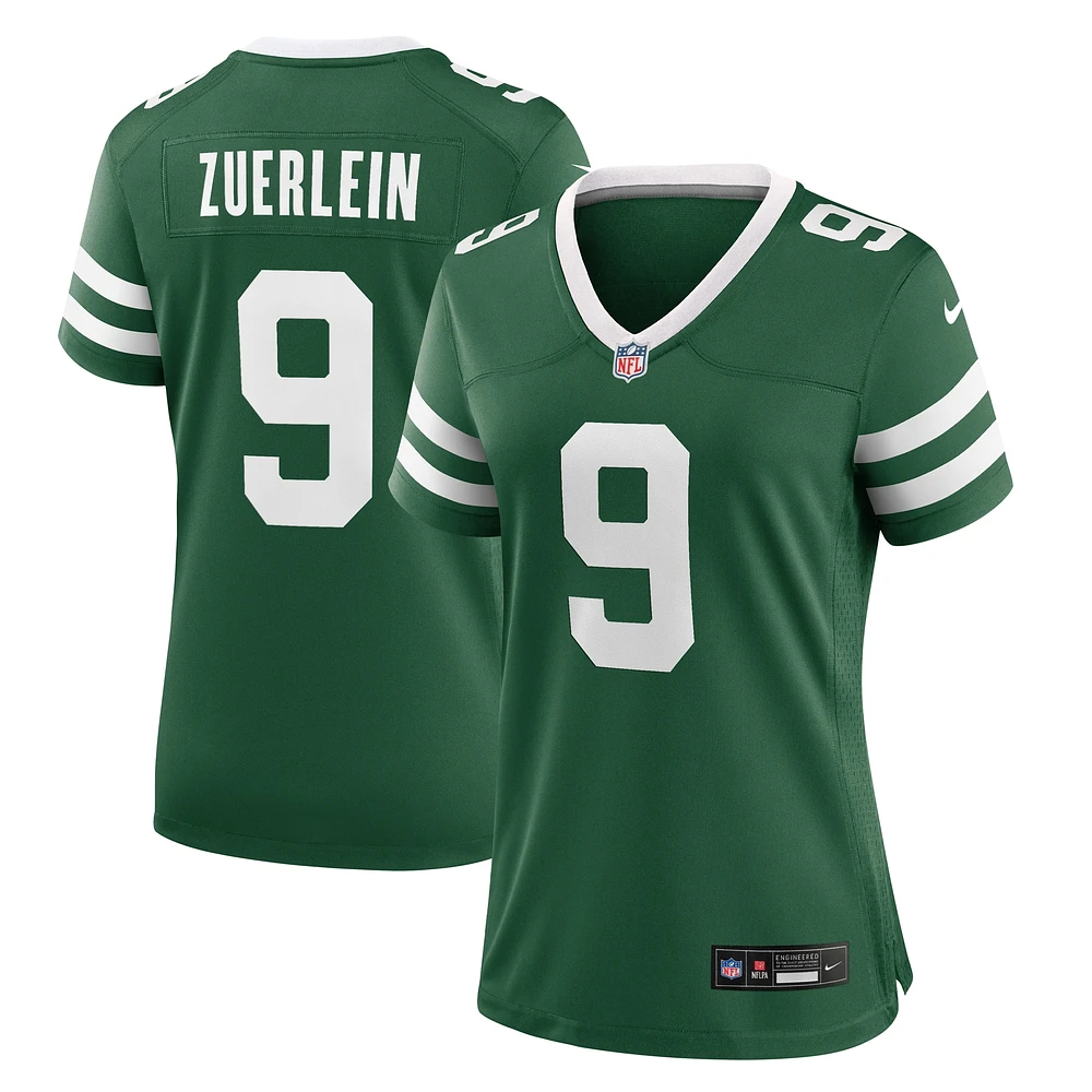 Maillot de match Nike Greg Zuerlein Legacy Green New York Jets pour femme