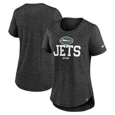 Women's Nike Heather New York Jets Fashion Tri-Blend T-Shirt