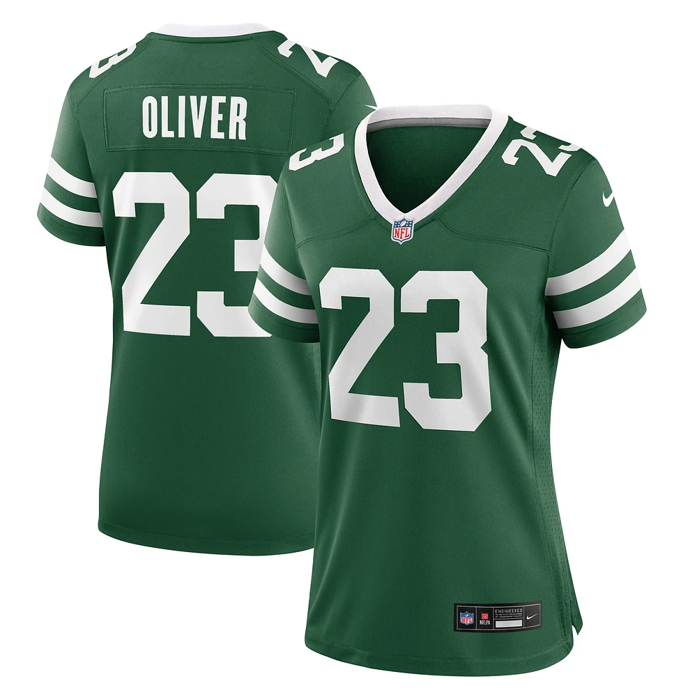 Maillot de match Nike Isaiah Oliver Legacy Green pour femme des New York Jets