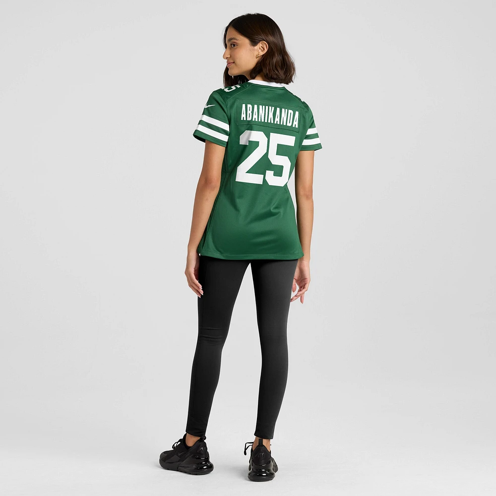 Maillot de match Nike Israel Abanikanda Legacy Green New York Jets pour femme