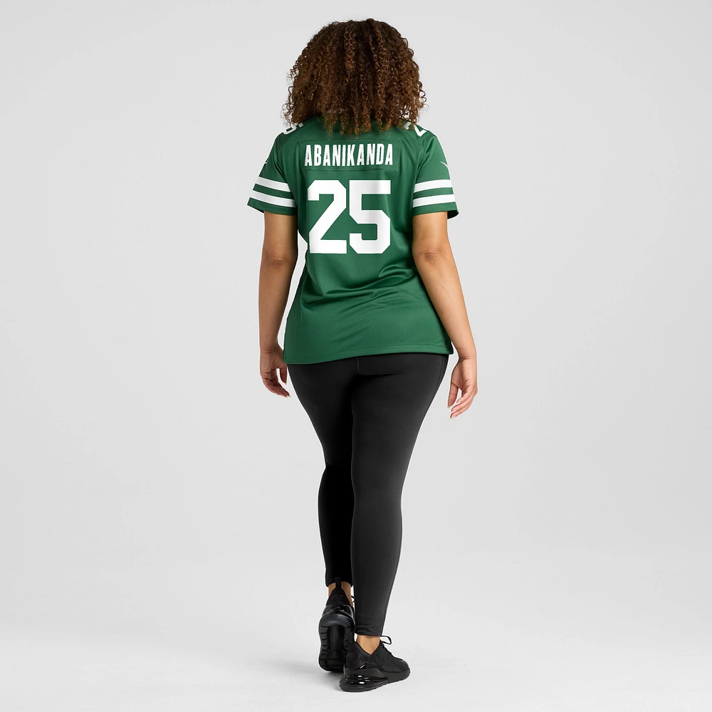 Maillot de match Nike Israel Abanikanda Legacy Green New York Jets pour femme