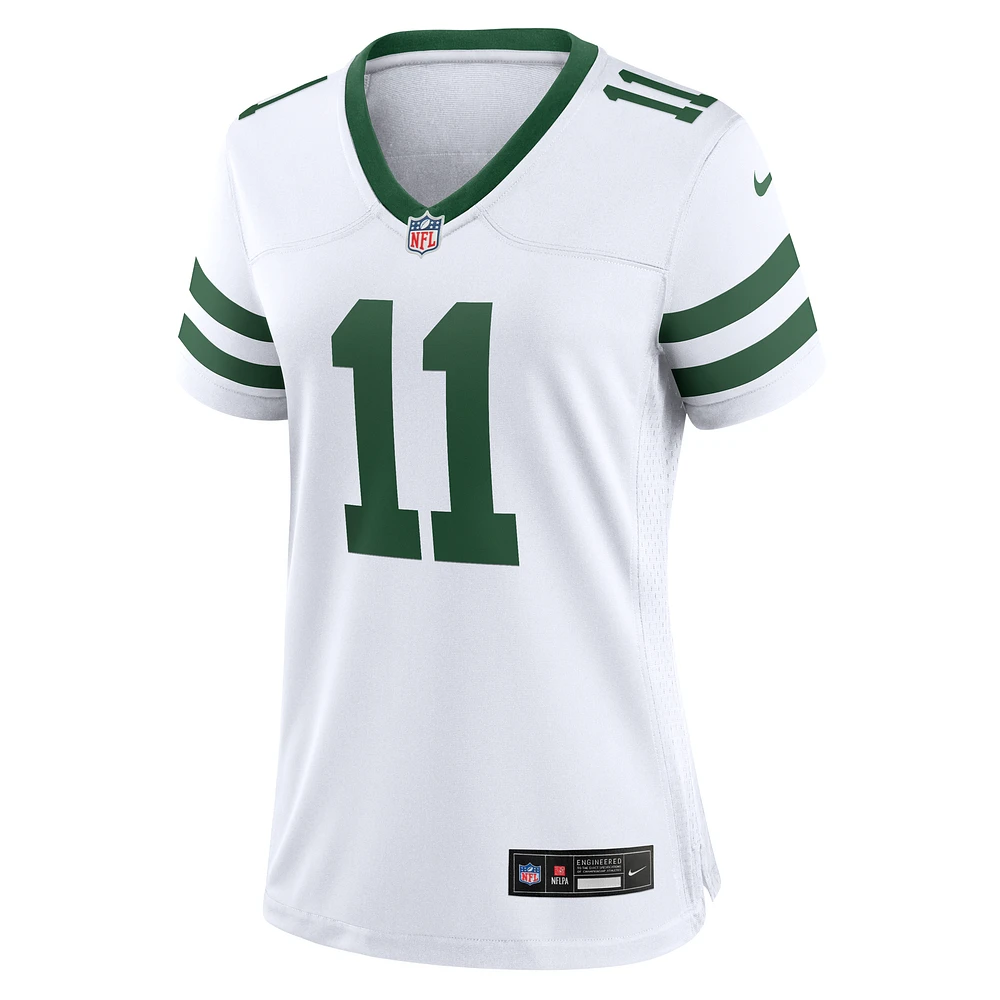 Maillot de jeu alternatif Nike Jermaine Johnson II Spotlight pour femme, blanc, New York Jets