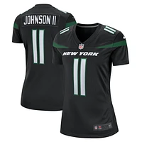 Maillot de jeu alternatif Nike Jermaine Johnson II Stealth noir pour femme des New York Jets