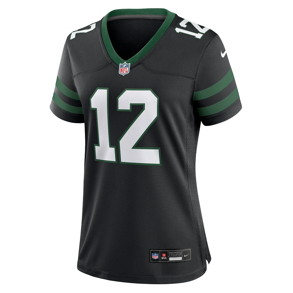 Maillot Nike Joe Namath Legacy pour femme, joueur retraité des Jets de New York, noir, jeu alternatif