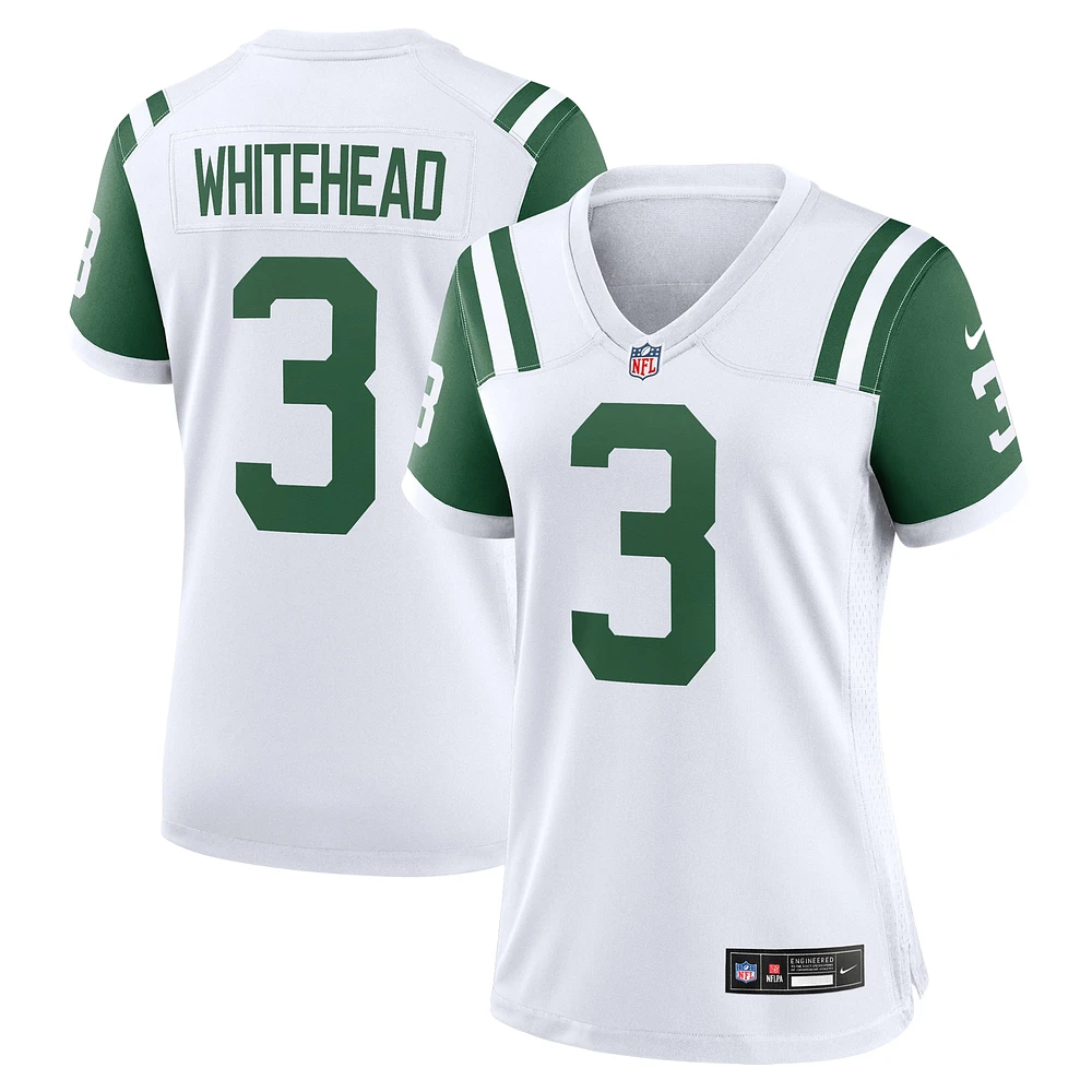 Maillot de jeu joueur alternatif classique Nike Jordan Whitehead pour femme des New York Jets blanc