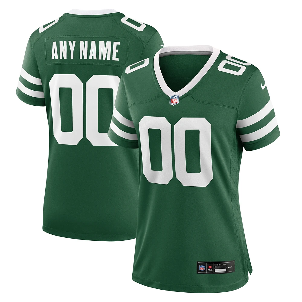 Maillot de match personnalisé Nike Legacy Green New York Jets pour femme