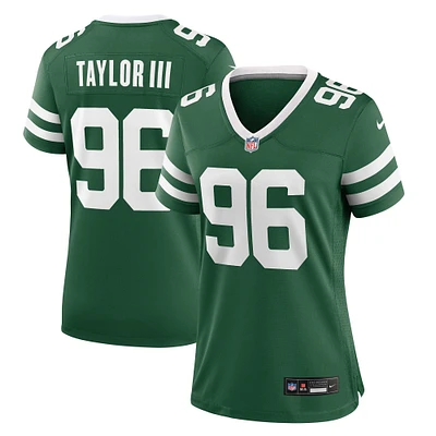 Maillot de match Nike Leonard Taylor III Legacy Green New York Jets pour femme