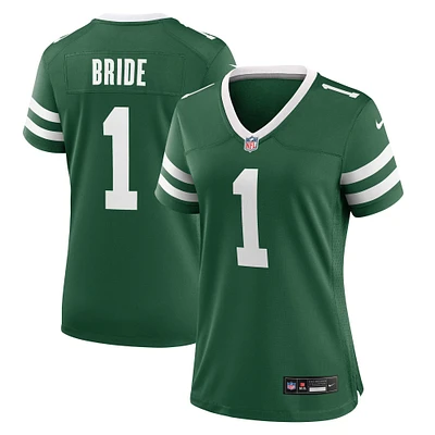 Maillot de match des Jets New York Nike numéro 1 Bride Legacy vert pour femme