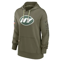 Women's Nike Olive New York Jets Salute To Service Performance Pullover Hoodie