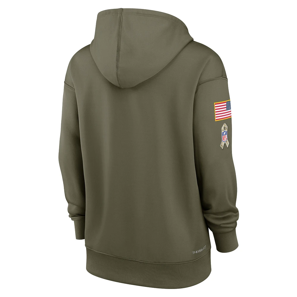 Sweat à capuche Nike Olive New York Jets Salute To Service Performance pour femme