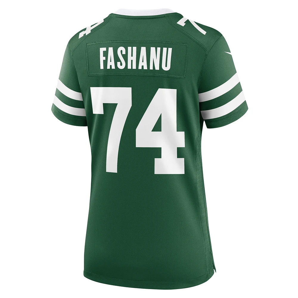 Maillot de match Nike Olu Fashanu Legacy Green New York Jets pour femme