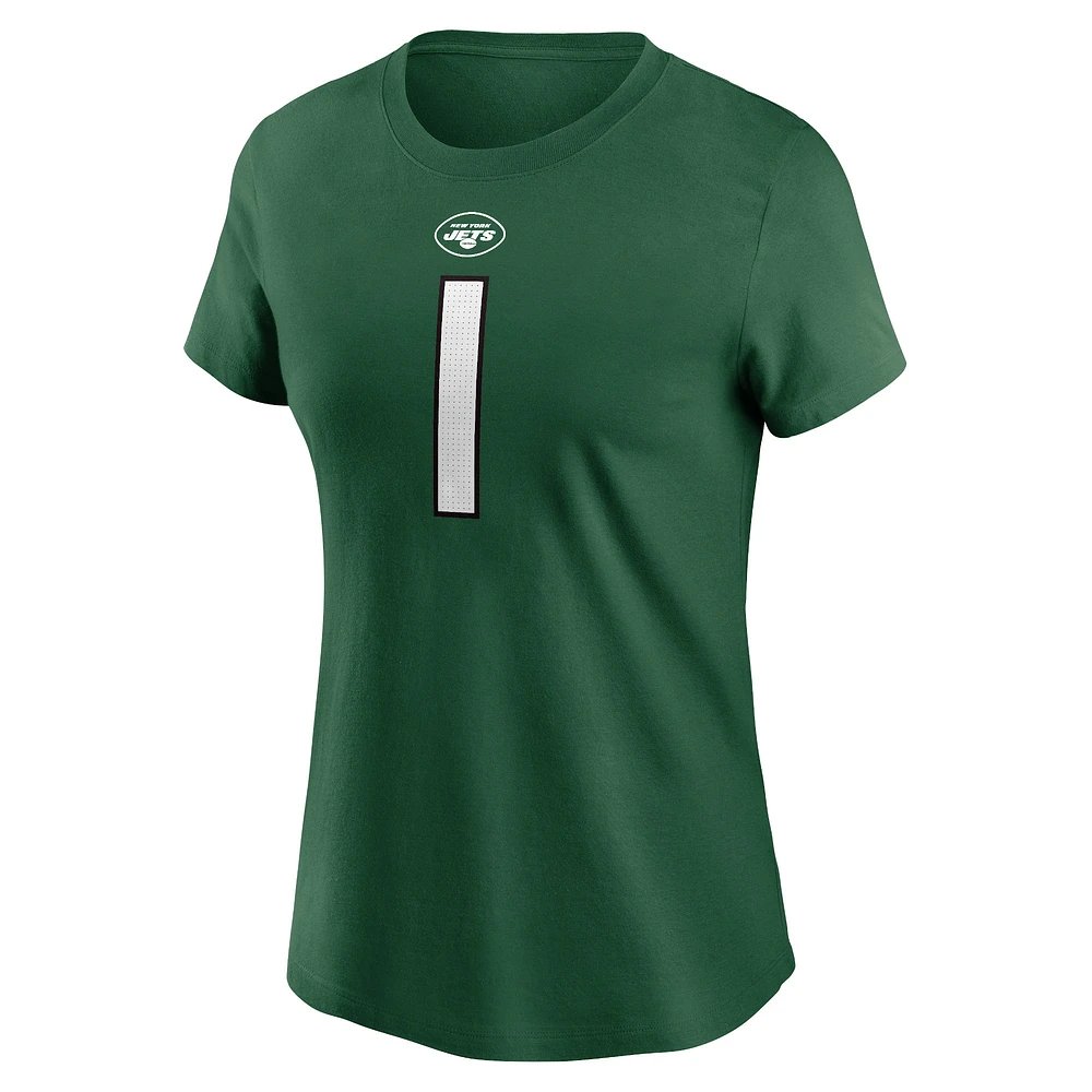 Women's Nike Sauce Gardner Green New York Jets Player Name & Number T-Shirt