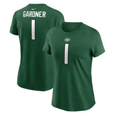 T-shirt avec nom et numéro de joueur des New York Jets Nike Sauce Gardner vert pour femme