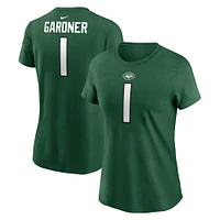 Women's Nike Sauce Gardner Green New York Jets Player Name & Number T-Shirt