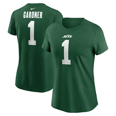 Women's Nike Sauce Gardner Green New York Jets Player Name & Number T-Shirt