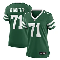 Maillot de match Nike Wes Schweitzer Legacy Green New York Jets pour femme