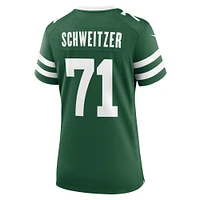 Maillot de match Nike Wes Schweitzer Legacy Green New York Jets pour femme