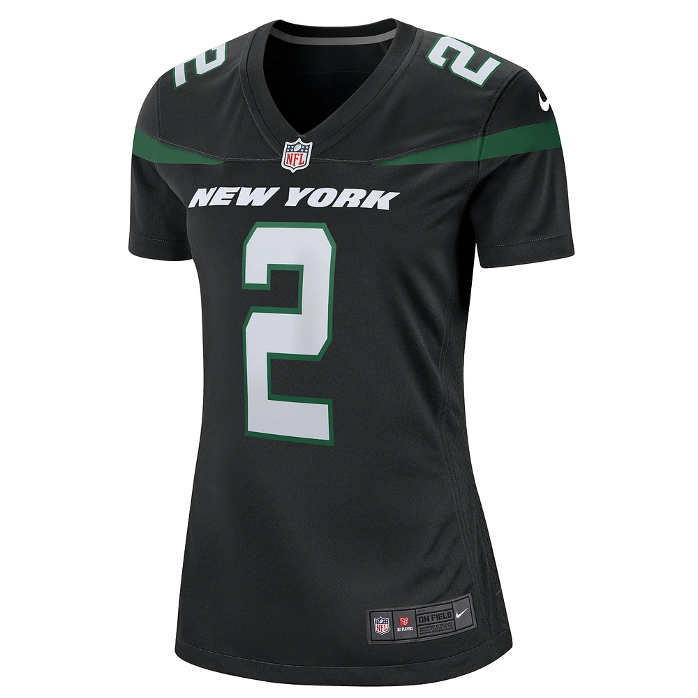 Maillot de joueur Nike Zach Wilson pour femme, noir, New York Jets