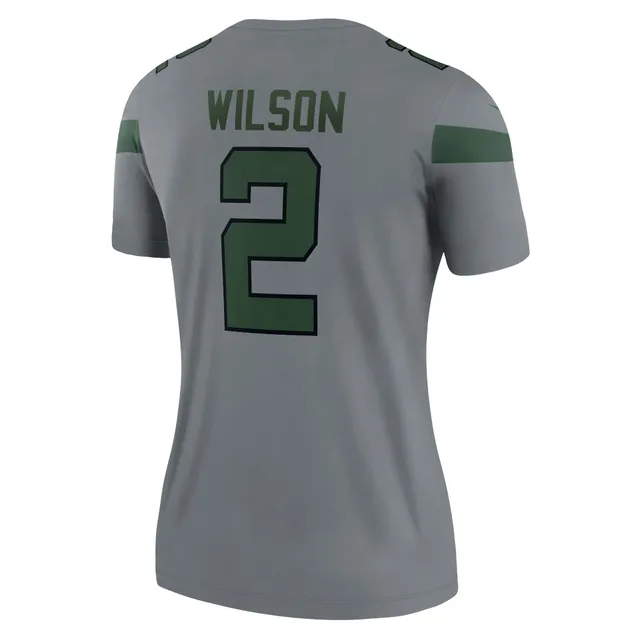 Youth Nike Zach Wilson Gray New York Jets Inverted Team Game