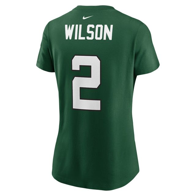 T-shirt vert avec nom et numéro de joueur des New York Jets Nike Zach Wilson pour femme